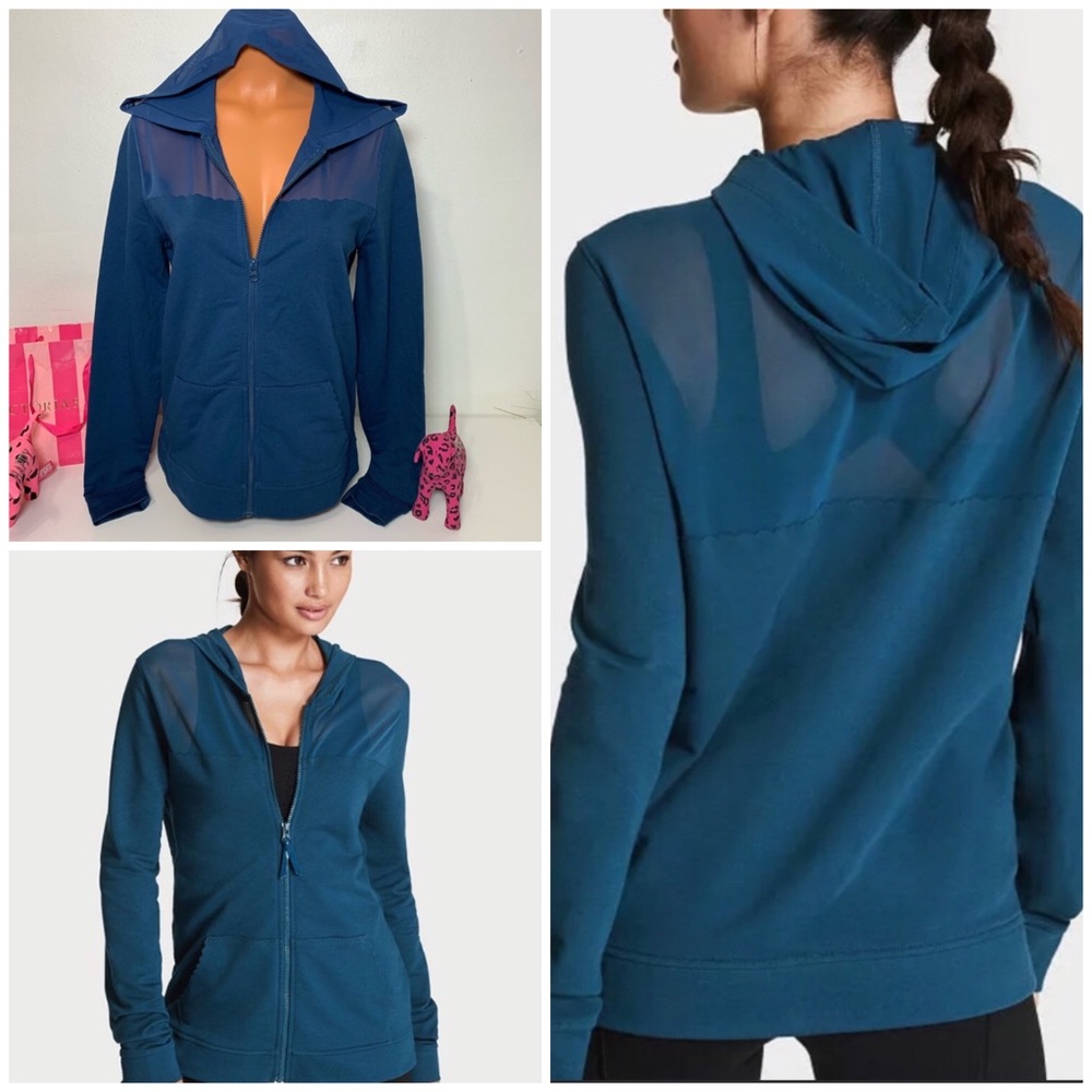 VICTORIA SPORT FULL ZIP HOODIE MESH PANEL JACKET